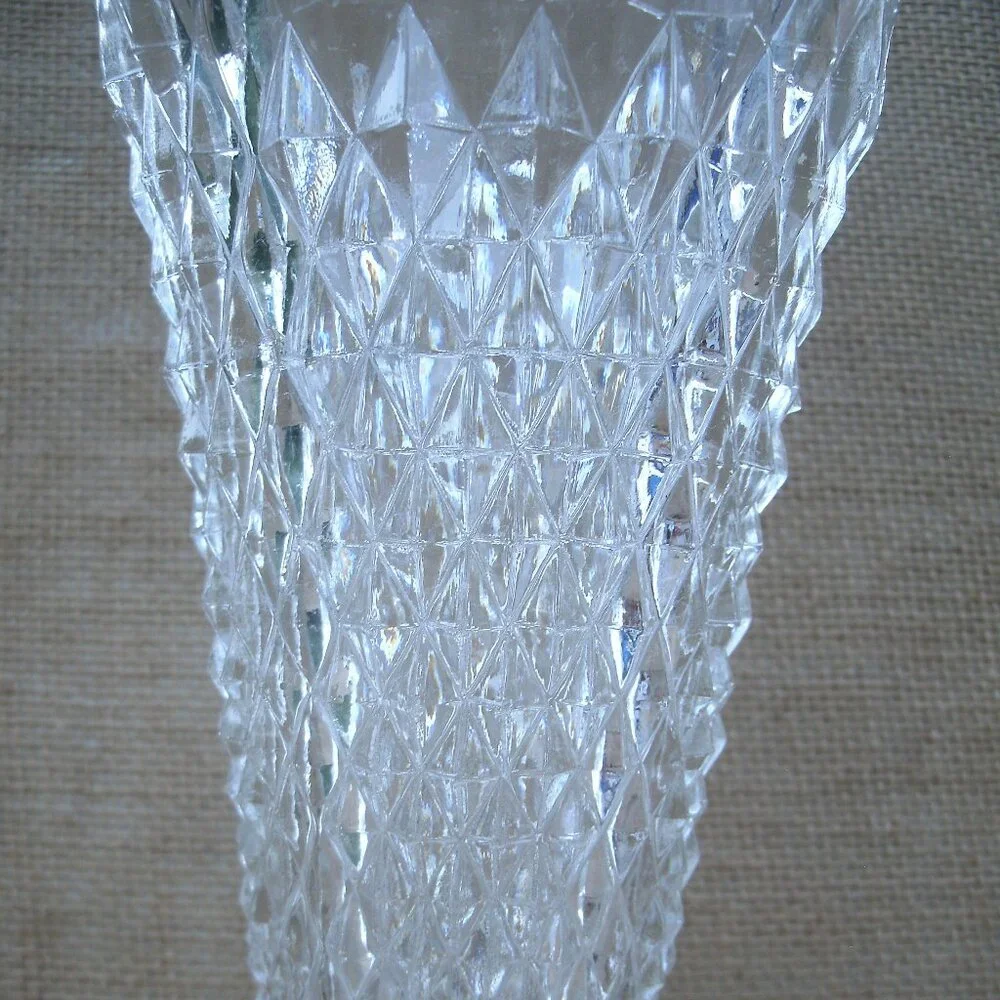 Vintage Indiana Glass Diamond Point Vase